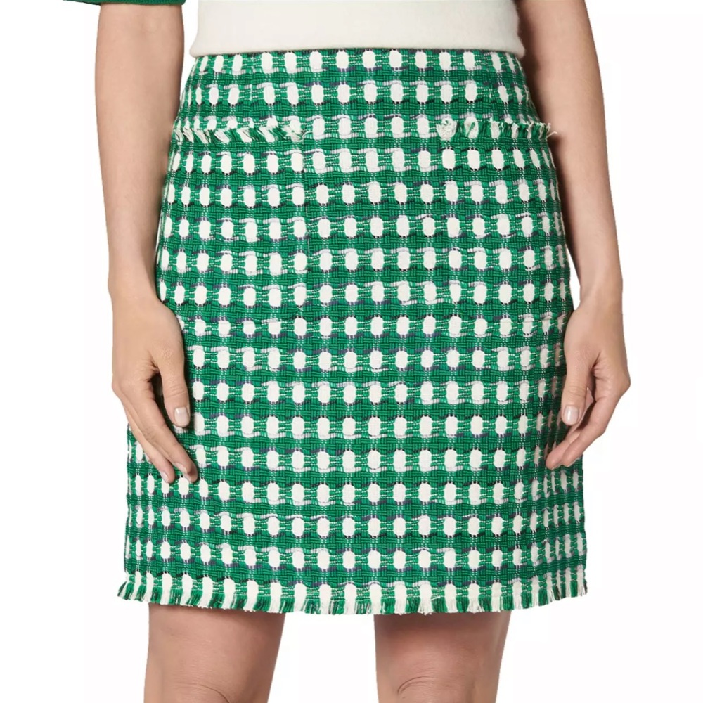 L.K.Bennett Tammy Green Classic Tweed Skirt